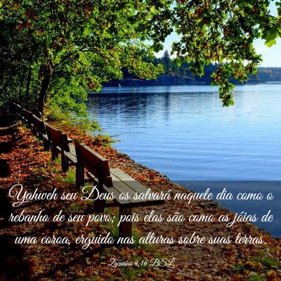 Picture 03 - Zacarias 9:16 BSL - Yahweh seu Deus os salvará naquele dia como o - Bible Verse Picture