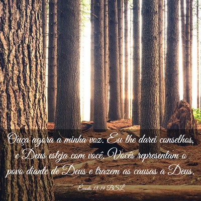 Picture 03 - Êxodo 18:19 BSL - Ouça agora a minha voz. Eu lhe darei conselhos, - Bible Verse Picture