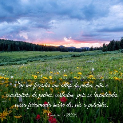 Picture 03 - Êxodo 20:25 BSL - Se me fizerdes um altar de pedra, não o - Bible Verse Picture
