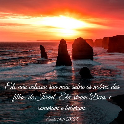 Picture 03 - Êxodo 24:11 BSL - Ele não colocou sua mão sobre os nobres dos - Bible Verse Picture