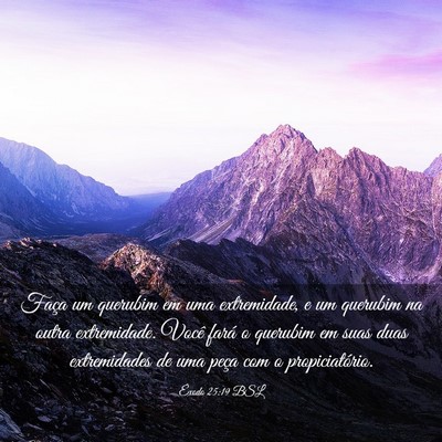 Picture 03 - Êxodo 25:19 BSL - Faça um querubim em uma extremidade, e um - Bible Verse Picture