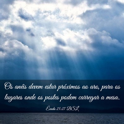 Picture 03 - Êxodo 25:27 BSL - Os anéis devem estar próximos ao aro, para os - Bible Verse Picture