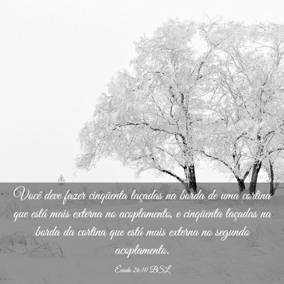 Picture 03 - Êxodo 26:10 BSL - Você deve fazer cinqüenta laçadas na borda de - Bible Verse Picture