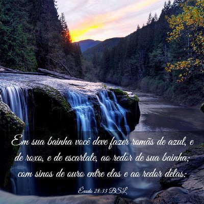 Picture 03 - Êxodo 28:33 BSL - Em sua bainha você deve fazer romãs de azul, e - Bible Verse Picture
