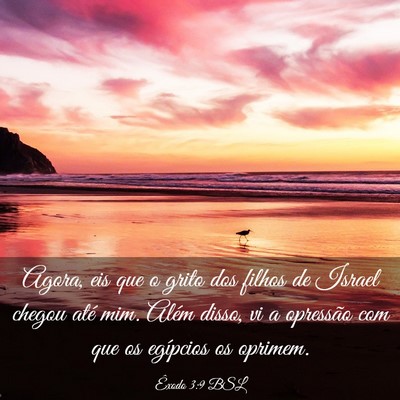 Picture 03 - Êxodo 3:9 BSL - Agora, eis que o grito dos filhos de Israel - Bible Verse Picture