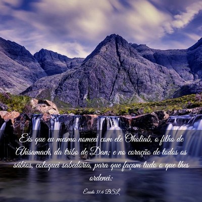 Picture 03 - Êxodo 31:6 BSL - Eis que eu mesmo nomeei com ele Oholiab, o filho - Bible Verse Picture