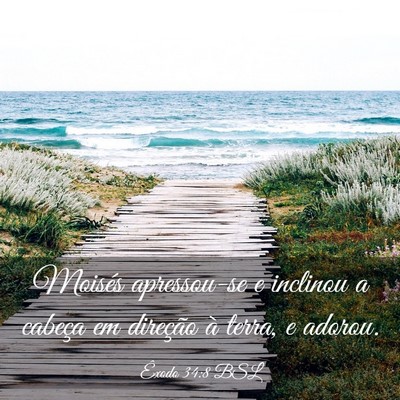 Picture 03 - Êxodo 34:8 BSL - Moisés apressou-se e inclinou a cabeça em - Bible Verse Picture