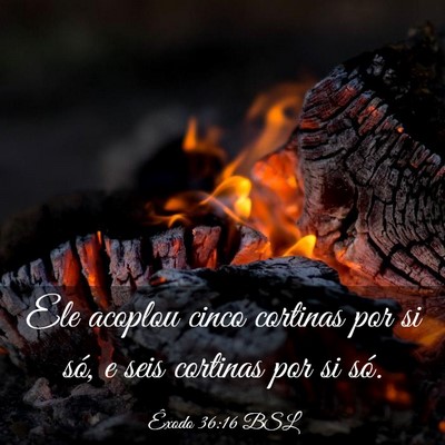 Picture 03 - Êxodo 36:16 BSL - Ele acoplou cinco cortinas por si só, e seis - Bible Verse Picture