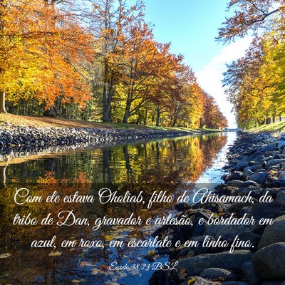 Picture 03 - Êxodo 38:23 BSL - Com ele estava Oholiab, filho de Ahisamach, da - Bible Verse Picture