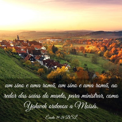 Picture 03 - Êxodo 39:26 BSL - um sino e uma romã, um sino e uma romã, ao - Bible Verse Picture