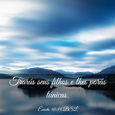 Picture 03 - Êxodo 40:14 BSL - Trarás seus filhos e lhes porás - Bible Verse Picture