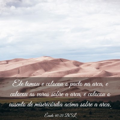 Picture 03 - Êxodo 40:20 BSL - Ele tomou e colocou o pacto na arca, e colocou as - Bible Verse Picture