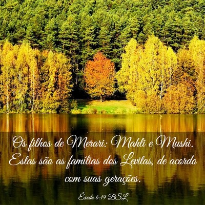 Picture 03 - Êxodo 6:19 BSL - Os filhos de Merari: Mahli e Mushi. Estas são as - Bible Verse Picture