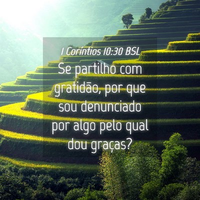 Picture 04 - 1 Coríntios 10:30 BSL - Se partilho com gratidão, por que sou denunciado - Bible Verse Picture