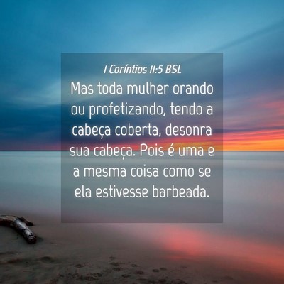Picture 04 - 1 Coríntios 11:5 BSL - Mas toda mulher orando ou profetizando, tendo a - Bible Verse Picture