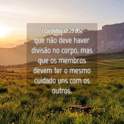 Picture 04 - 1 Coríntios 12:25 BSL - que não deve haver divisão no corpo, mas que os - Bible Verse Picture