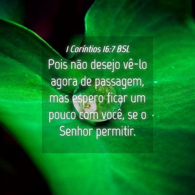 Picture 04 - 1 Coríntios 16:7 BSL - Pois não desejo vê-lo agora de passagem, mas - Bible Verse Picture