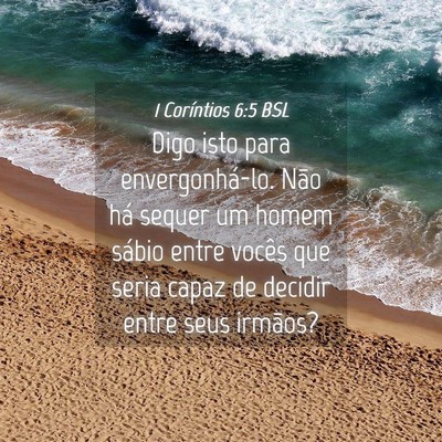 Picture 04 - 1 Coríntios 6:5 BSL - Digo isto para envergonhá-lo. Não há sequer um - Bible Verse Picture