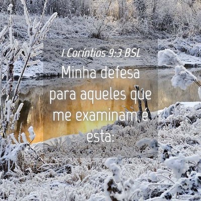 Picture 04 - 1 Coríntios 9:3 BSL - Minha defesa para aqueles que me examinam é - Bible Verse Picture