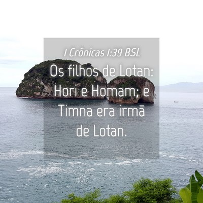 Picture 04 - 1 Crônicas 1:39 BSL - Os filhos de Lotan: Hori e Homam; e Timna era - Bible Verse Picture