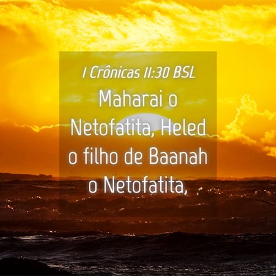 Picture 04 - 1 Crônicas 11:30 BSL - Maharai o Netofatita, Heled o filho de Baanah o - Bible Verse Picture