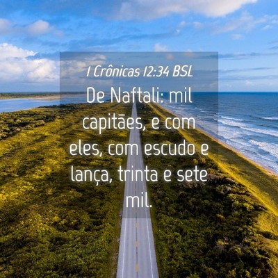 Picture 04 - 1 Crônicas 12:34 BSL - De Naftali: mil capitães, e com eles, com escudo - Bible Verse Picture