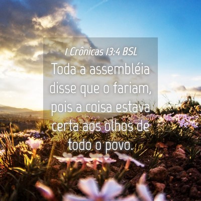 Picture 04 - 1 Crônicas 13:4 BSL - Toda a assembléia disse que o fariam, pois a - Bible Verse Picture