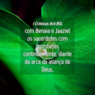 Picture 04 - 1 Crônicas 16:6 BSL - com Benaia e Jaaziel os sacerdotes com trombetas - Bible Verse Picture