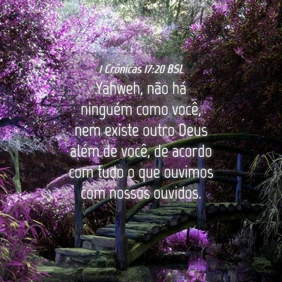 Picture 04 - 1 Crônicas 17:20 BSL - Yahweh, não há ninguém como você, nem existe - Bible Verse Picture