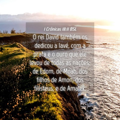 Picture 04 - 1 Crônicas 18:11 BSL - O rei David também os dedicou a Iavé, com a - Bible Verse Picture