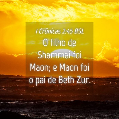 Picture 04 - 1 Crônicas 2:45 BSL - O filho de Shammai foi Maon; e Maon foi o pai de - Bible Verse Picture