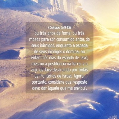 Picture 04 - 1 Crônicas 21:12 BSL - ou três anos de fome; ou três meses para ser - Bible Verse Picture