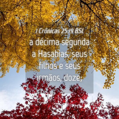 Picture 04 - 1 Crônicas 25:19 BSL - a décima segunda a Hasabias, seus filhos e seus - Bible Verse Picture