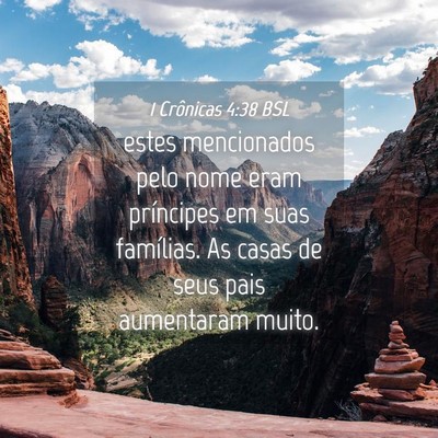 Picture 04 - 1 Crônicas 4:38 BSL - estes mencionados pelo nome eram príncipes em - Bible Verse Picture