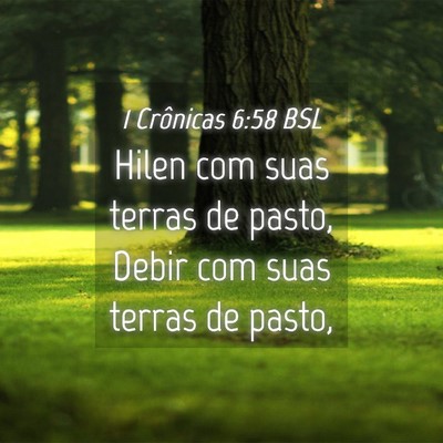 Picture 04 - 1 Crônicas 6:58 BSL - Hilen com suas terras de pasto, Debir com suas - Bible Verse Picture
