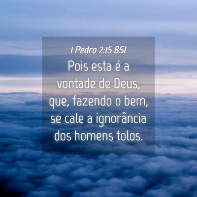 Picture 04 - 1 Pedro 2:15 BSL - Pois esta é a vontade de Deus, que, fazendo o - Bible Verse Picture
