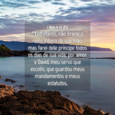 Picture 04 - 1 Reis 11:34 BSL - “'Entretanto, não tirarei o reino inteiro de - Bible Verse Picture