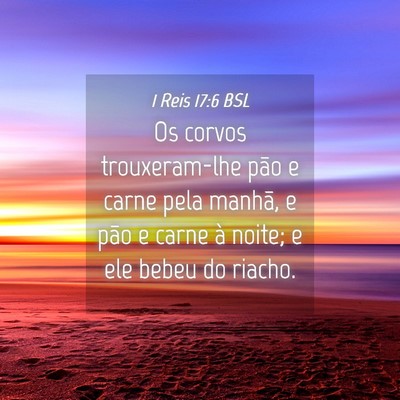 Picture 04 - 1 Reis 17:6 BSL - Os corvos trouxeram-lhe pão e carne pela manhã, - Bible Verse Picture