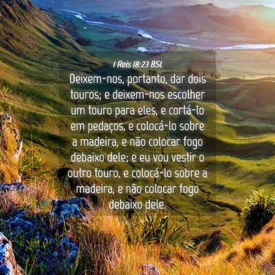 Picture 04 - 1 Reis 18:23 BSL - Deixem-nos, portanto, dar dois touros; e - Bible Verse Picture