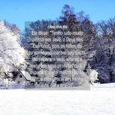 Picture 04 - 1 Reis 19:14 BSL - Ele disse: “Tenho sido muito zeloso por Javé, - Bible Verse Picture