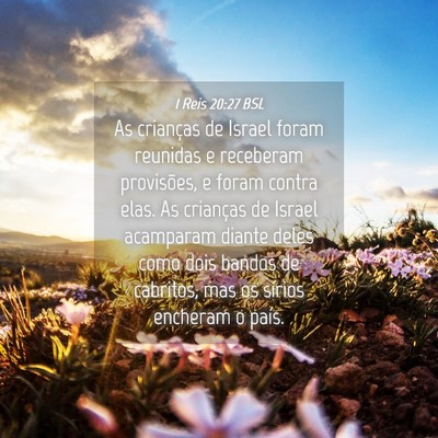 Picture 04 - 1 Reis 20:27 BSL - As crianças de Israel foram reunidas e receberam - Bible Verse Picture