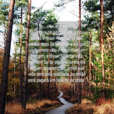 Picture 04 - 1 Reis 20:39 BSL - Quando o rei passou, ele gritou ao rei, e disse: - Bible Verse Picture
