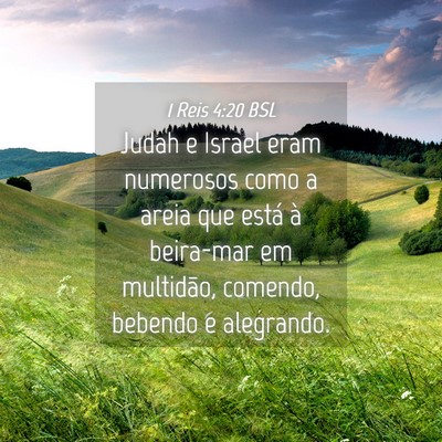 Picture 04 - 1 Reis 4:20 BSL - Judah e Israel eram numerosos como a areia que - Bible Verse Picture