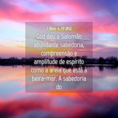 Picture 04 - 1 Reis 4:29 BSL - God deu a Salomão abundante sabedoria, - Bible Verse Picture