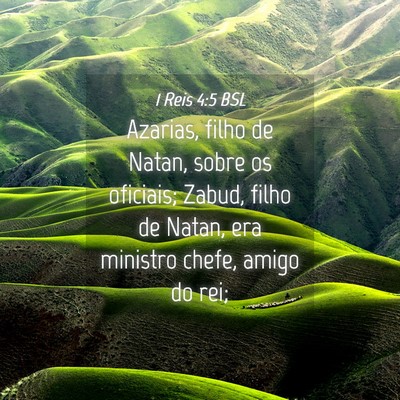 Picture 04 - 1 Reis 4:5 BSL - Azarias, filho de Natan, sobre os oficiais; - Bible Verse Picture