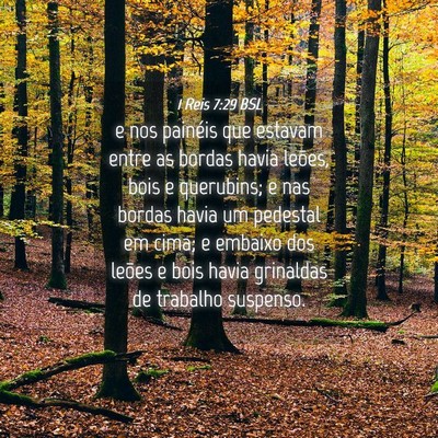 Picture 04 - 1 Reis 7:29 BSL - e nos painéis que estavam entre as bordas havia - Bible Verse Picture