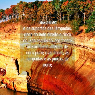 Picture 04 - 1 Reis 7:49 BSL - e os suportes das lâmpadas, cinco do lado - Bible Verse Picture