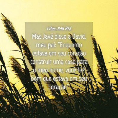 Picture 04 - 1 Reis 8:18 BSL - Mas Javé disse a David, meu pai: “Enquanto - Bible Verse Picture