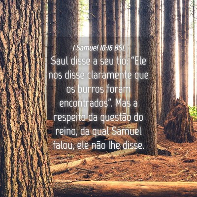 Picture 04 - 1 Samuel 10:16 BSL - Saul disse a seu tio: “Ele nos disse claramente - Bible Verse Picture