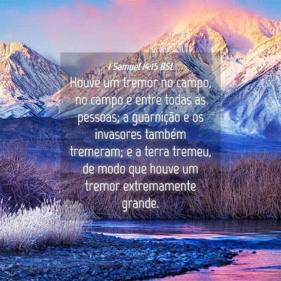 Picture 04 - 1 Samuel 14:15 BSL - Houve um tremor no campo, no campo e entre todas - Bible Verse Picture
